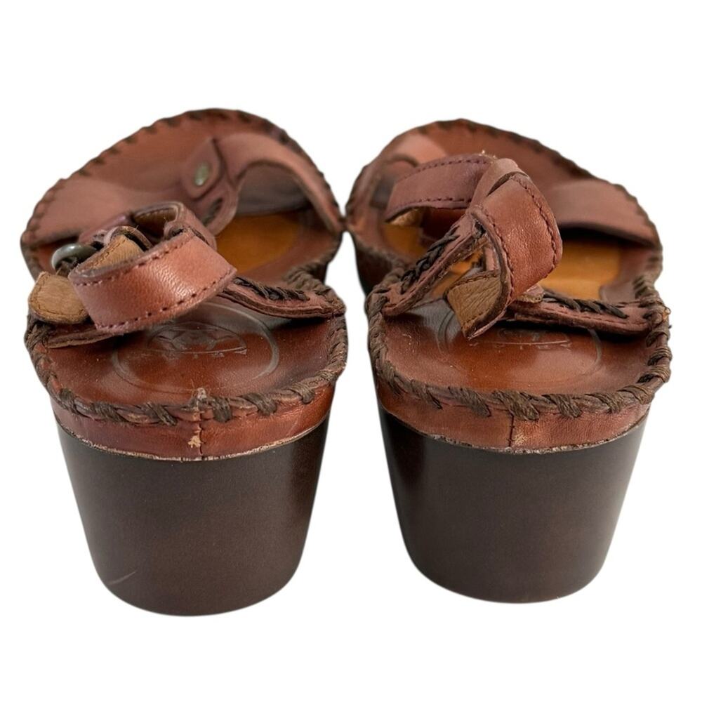 Ariat 6.5 Brown Leather Slingback Wedge Sandals Comfort Casual Western - Picture 6 of 8